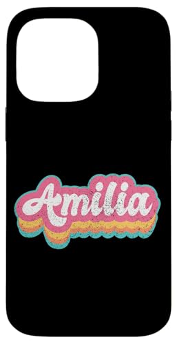 Amilia Vorname Mädchen Vintage 70er 80er Jahre Personalisiert Hülle für iPhone 14 Pro Max von Retro Groovy Name Mothers Day outfit For Women