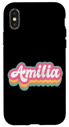 Amilia Vorname Mädchen Vintage 70er 80er Jahre Personalisiert Hülle für iPhone X/XS Amilia Vorname Mädchen Vintage 70er 80er Jahre Personalisiert Hülle für iPhone X/XS von Retro Groovy Name Mothers Day outfit For Women
