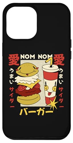 NOM NOM Kawaii Burger Japanisches Essen Anime Vintage Cartoon Hülle für iPhone 12 Pro Max von Retro Kawaii Japanese Burger Anime Retro Comic