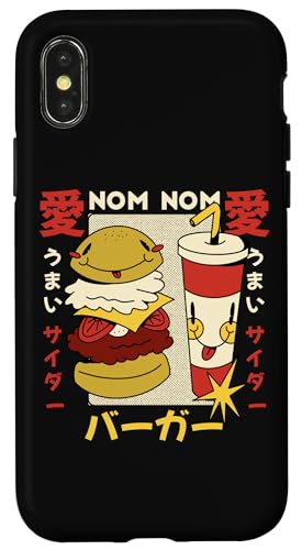 NOM NOM Kawaii Burger Japanisches Essen Anime Vintage Cartoon Hülle für iPhone X/XS NOM NOM Kawaii Burger Japanisches Essen Anime Vintage Cartoon Hülle für iPhone X/XS von Retro Kawaii Japanese Burger Anime Retro Comic