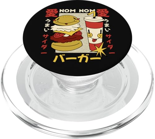 NOM NOM Kawaii Burger Japanisches Essen Anime Vintage Cartoon PopSockets PopGrip für MagSafe NOM NOM Kawaii Burger Japanisches Essen Anime Vintage Cartoon PopSockets PopGrip für MagSafe von Retro Kawaii Japanese Burger Anime Retro Comic