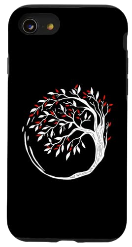 Life Tree Circle - Minimalistischer Esoterischer Bonsai Hülle für iPhone SE (2020) / 7 / 8 von Retro Life Tree Apparel Gifts