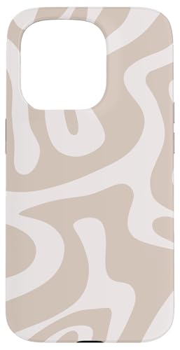 Beige Liquid Swirl Abstraktes ästhetisches Muster Hülle für iPhone 15 Pro von Retro Liquid Swirl Abstract Aesthetic Designs