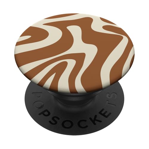 Braun und Creme flüssiger Wirbel abstraktes ästhetisches Muster PopSockets Klebender PopGrip Braun und Creme flüssiger Wirbel abstraktes ästhetisches Muster PopSockets Klebender PopGrip von Retro Liquid Swirl Abstract Aesthetic Designs