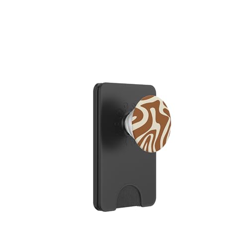 Braun und Creme flüssiger Wirbel abstraktes ästhetisches Muster PopSockets PopWallet für MagSafe von Retro Liquid Swirl Abstract Aesthetic Designs