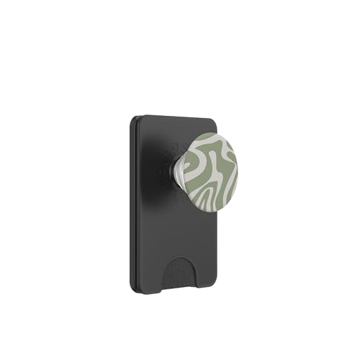 Hellgrünes, abstraktes ästhetisches Muster PopSockets PopWallet für MagSafe von Retro Liquid Swirl Abstract Aesthetic Designs