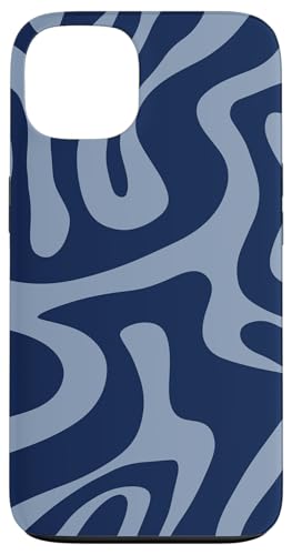 Marineblau Liquid Swirl Abstraktes ästhetisches Muster Hülle für iPhone 13 von Retro Liquid Swirl Abstract Aesthetic Designs
