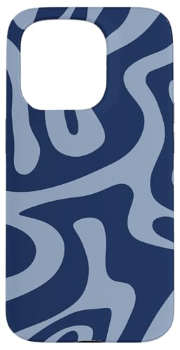 Marineblau Liquid Swirl Abstraktes ästhetisches Muster Hülle für iPhone 15 Pro von Retro Liquid Swirl Abstract Aesthetic Designs