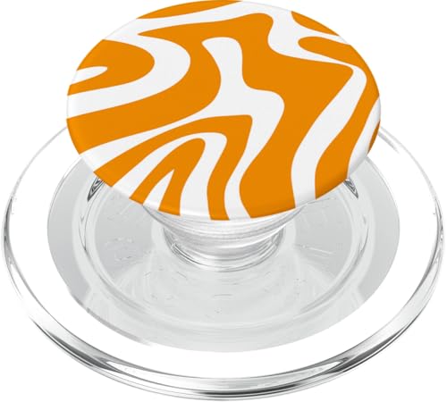 Orange und Weiß Liquid Swirl Abstraktes ästhetisches Muster PopSockets PopGrip für MagSafe von Retro Liquid Swirl Abstract Aesthetic Designs