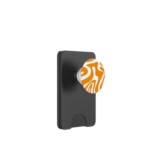 Orange und Weiß Liquid Swirl Abstraktes ästhetisches Muster PopSockets PopWallet für MagSafe von Retro Liquid Swirl Abstract Aesthetic Designs