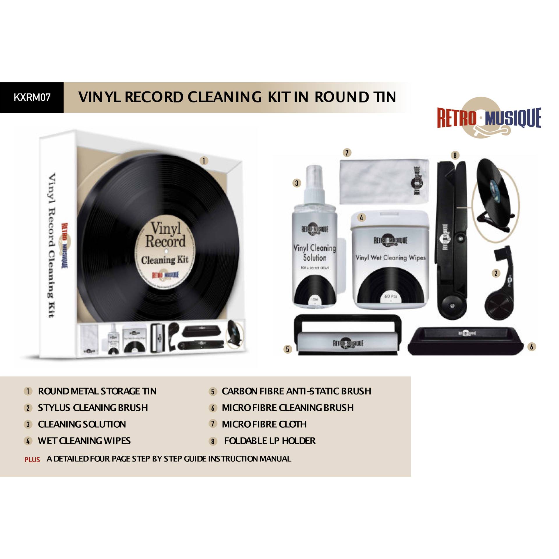 Retro Musique KXRM 07 DELUXE Vinyl Cleaning Kit Retro Musique KXRM 07 DELUXE Vinyl Cleaning Kit von Retro Musique