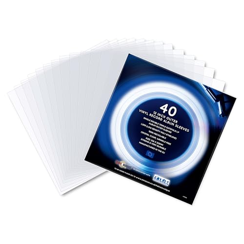 Retro Musique Packung mit 40 x 12 Zoll äußeren Vinyl-Schallplattenhüllen-Kristallklar, faltenfrei, Kunststoffhüllen für Einzel-, Doppel-, Dreifach- & Gatefold-LP-Alben-Polyethylen-Albenhüllen von Retro Musique