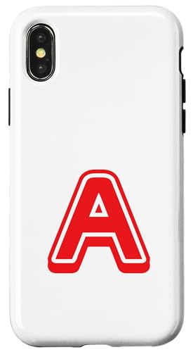 Buchstabe "A", Retro-Design, Rot Hülle für iPhone X/XS von Retro Outline Letter Tees