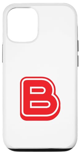 Buchstabe "B" im Retro-Stil, Rot – B – Umriss-Design – Alphabet Hülle für iPhone 12/12 Pro von Retro Outline Letter Tees