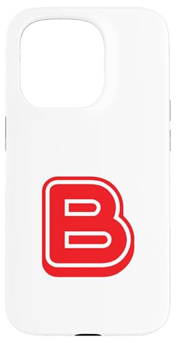 Buchstabe "B" im Retro-Stil, Rot – B – Umriss-Design – Alphabet Hülle für iPhone 15 Pro von Retro Outline Letter Tees