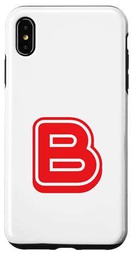 Buchstabe "B" im Retro-Stil, Rot – B – Umriss-Design – Alphabet Hülle für iPhone XS Max von Retro Outline Letter Tees