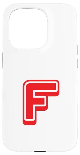 Buchstabe "F", Retro-Design, Rot Hülle für iPhone 15 Pro von Retro Outline Letter Tees