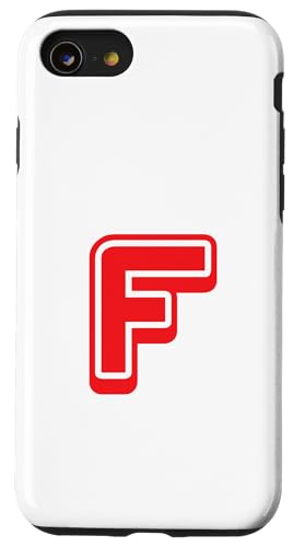 Buchstabe "F", Retro-Design, Rot Hülle für iPhone SE (2020) / 7 / 8 von Retro Outline Letter Tees