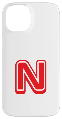 Buchstabe "N", Retro-Design, Rot Hülle für iPhone 14 von Retro Outline Letter Tees