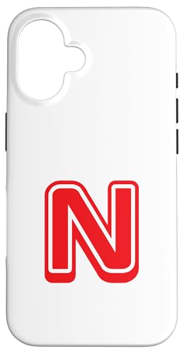 Buchstabe "N", Retro-Design, Rot Hülle für iPhone 16 Buchstabe "N", Retro-Design, Rot Hülle für iPhone 16 von Retro Outline Letter Tees