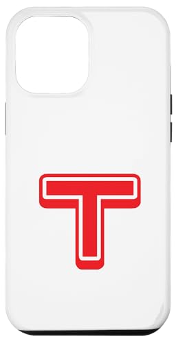 Buchstabe "T" im Retro-Stil, Rot Hülle für iPhone 12 Pro Max von Retro Outline Letter Tees