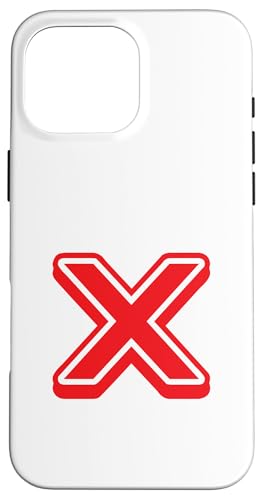 Buchstabe "X", Retro-Design, Rot Hülle für iPhone 16 Pro Max von Retro Outline Letter Tees
