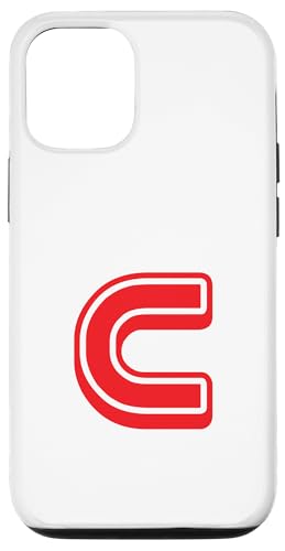 Buchstabe im Retro-Stil, Rot – C – Umriss-Design – Alphabet Hülle für iPhone 12/12 Pro von Retro Outline Letter Tees
