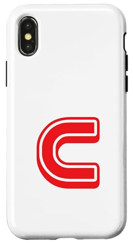 Buchstabe im Retro-Stil, Rot – C – Umriss-Design – Alphabet Hülle für iPhone X/XS von Retro Outline Letter Tees