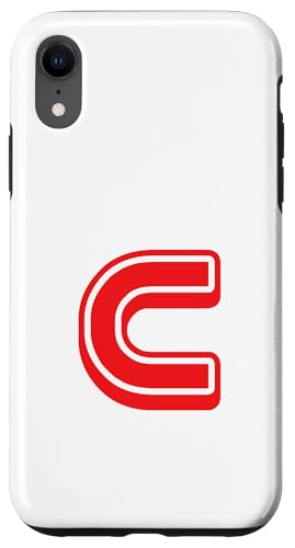 Buchstabe im Retro-Stil, Rot – C – Umriss-Design – Alphabet Hülle für iPhone XR von Retro Outline Letter Tees