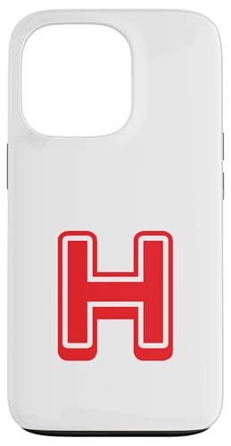 Retro Buchstabe rot – H – Umriss-Design – Alphabet Hülle für iPhone 13 Pro von Retro Outline Letter Tees