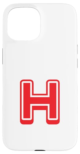 Retro Buchstabe rot – H – Umriss-Design – Alphabet Hülle für iPhone 15 von Retro Outline Letter Tees