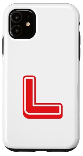 Retro Buchstabe rot – L – Umriss-Design – Alphabet Hülle für iPhone 11 von Retro Outline Letter Tees