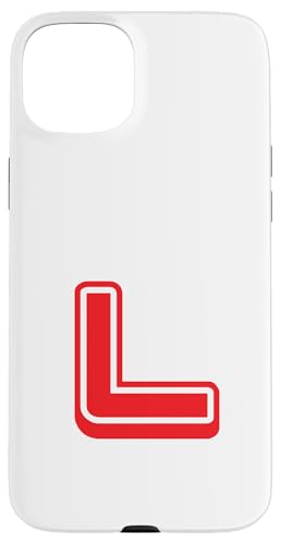 Retro Buchstabe rot – L – Umriss-Design – Alphabet Hülle für iPhone 15 Plus von Retro Outline Letter Tees