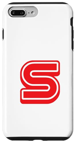Retro Buchstabe rot – S – Umriss-Design – Alphabet Hülle für iPhone 7 Plus/8 Plus von Retro Outline Letter Tees