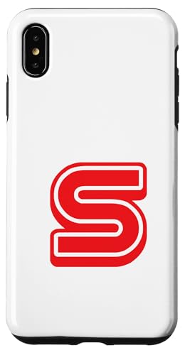 Retro Buchstabe rot – S – Umriss-Design – Alphabet Hülle für iPhone XS Max von Retro Outline Letter Tees