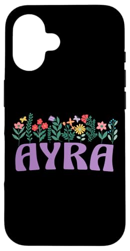 Wildflower Floral AYRA Vorname Muttertag Frauen Hülle für iPhone 16 Wildflower Floral AYRA Vorname Muttertag Frauen Hülle für iPhone 16 von Retro Personalized Girl Name Tees