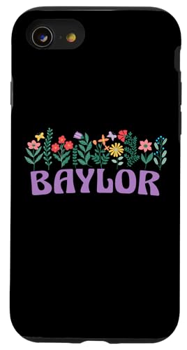 Wildflower Floral Baylor Vorname Muttertag Frauen Hülle für iPhone SE (2020) / 7 / 8 von Retro Personalized Girl Name Tees