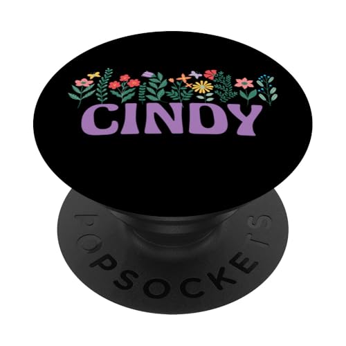 Wildflower Floral CINDY Vorname Muttertag Frauen PopSockets Klebender PopGrip Wildflower Floral CINDY Vorname Muttertag Frauen PopSockets Klebender PopGrip von Retro Personalized Girl Name Tees