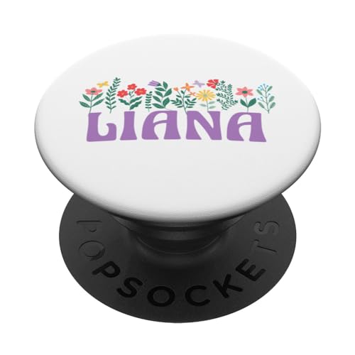 Wildflower Floral Liana Vorname Muttertag Frauen PopSockets mit austauschbarem PopGrip von Retro Personalized Girl Name Tees