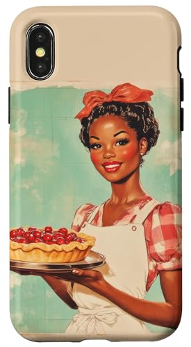Pinup-Poster, Motiv: Mädchen hält einen Kuchen, Retro-Bäcker Hülle für iPhone X/XS Pinup-Poster, Motiv: Mädchen hält einen Kuchen, Retro-Bäcker Hülle für iPhone X/XS von Retro Pinup Chef Art For Food Lovers DonaOnca