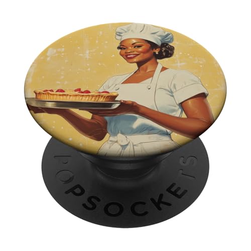 Pinup-Poster, Motiv: Mädchen hält einen Kuchen, Retro-Bäcker PopSockets Klebender PopGrip Pinup-Poster, Motiv: Mädchen hält einen Kuchen, Retro-Bäcker PopSockets Klebender PopGrip von Retro Pinup Chef Art For Food Lovers DonaOnca