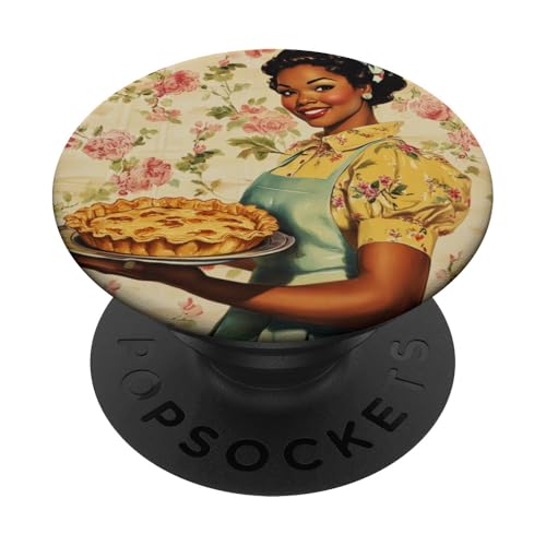Pinup-Poster, Motiv: Mädchen hält einen Kuchen, Retro-Bäcker PopSockets Klebender PopGrip Pinup-Poster, Motiv: Mädchen hält einen Kuchen, Retro-Bäcker PopSockets Klebender PopGrip von Retro Pinup Chef Art For Food Lovers DonaOnca