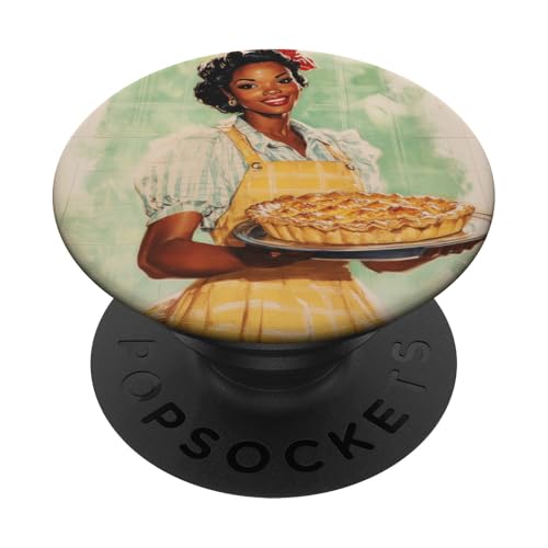 Pinup-Poster, Motiv: Mädchen hält einen Kuchen, Retro-Bäcker PopSockets Klebender PopGrip von Retro Pinup Chef Art For Food Lovers DonaOnca