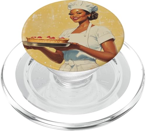 Pinup-Poster, Motiv: Mädchen hält einen Kuchen, Retro-Bäcker PopSockets PopGrip für MagSafe Pinup-Poster, Motiv: Mädchen hält einen Kuchen, Retro-Bäcker PopSockets PopGrip für MagSafe von Retro Pinup Chef Art For Food Lovers DonaOnca