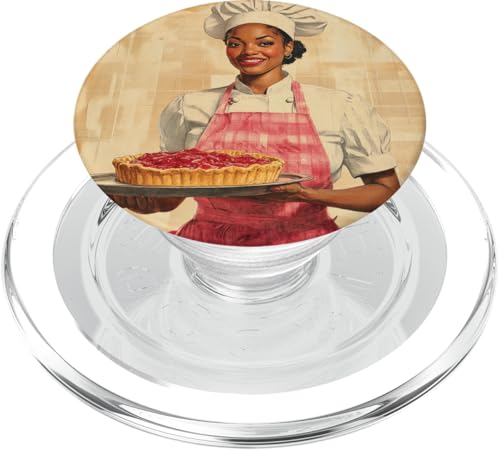 Pinup-Poster, Motiv: Mädchen hält einen Kuchen, Retro-Bäcker PopSockets PopGrip für MagSafe Pinup-Poster, Motiv: Mädchen hält einen Kuchen, Retro-Bäcker PopSockets PopGrip für MagSafe von Retro Pinup Chef Art For Food Lovers DonaOnca