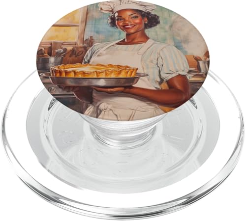 Pinup-Poster, Motiv: Mädchen hält einen Kuchen, Retro-Bäcker PopSockets PopGrip für MagSafe Pinup-Poster, Motiv: Mädchen hält einen Kuchen, Retro-Bäcker PopSockets PopGrip für MagSafe von Retro Pinup Chef Art For Food Lovers DonaOnca