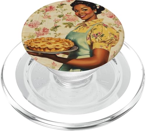 Pinup-Poster, Motiv: Mädchen hält einen Kuchen, Retro-Bäcker PopSockets PopGrip für MagSafe Pinup-Poster, Motiv: Mädchen hält einen Kuchen, Retro-Bäcker PopSockets PopGrip für MagSafe von Retro Pinup Chef Art For Food Lovers DonaOnca