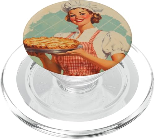 Pinup-Poster, Motiv: Mädchen hält einen Kuchen, Retro-Bäcker PopSockets PopGrip für MagSafe Pinup-Poster, Motiv: Mädchen hält einen Kuchen, Retro-Bäcker PopSockets PopGrip für MagSafe von Retro Pinup Chef Art For Food Lovers DonaOnca