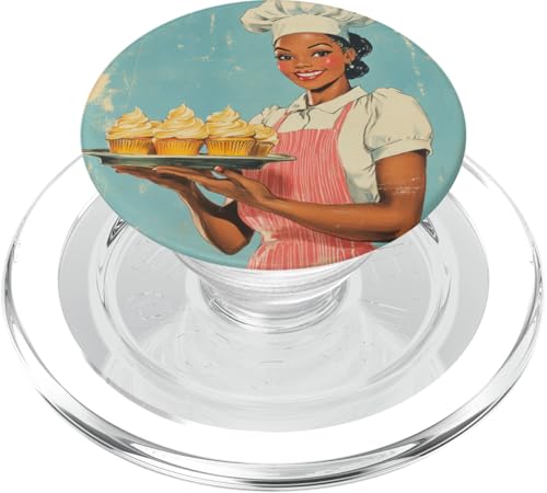 Pinup-Poster, Motiv: Mädchen mit Cupcakes, Retro-Bäcker PopSockets PopGrip für MagSafe Pinup-Poster, Motiv: Mädchen mit Cupcakes, Retro-Bäcker PopSockets PopGrip für MagSafe von Retro Pinup Chef Art For Food Lovers DonaOnca
