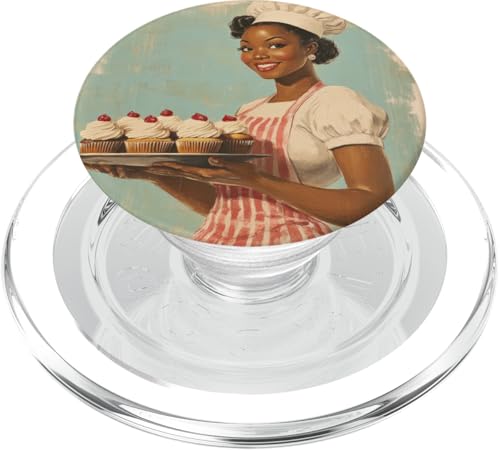 Pinup-Poster, Motiv: Mädchen mit Cupcakes, Retro-Bäcker PopSockets PopGrip für MagSafe Pinup-Poster, Motiv: Mädchen mit Cupcakes, Retro-Bäcker PopSockets PopGrip für MagSafe von Retro Pinup Chef Art For Food Lovers DonaOnca